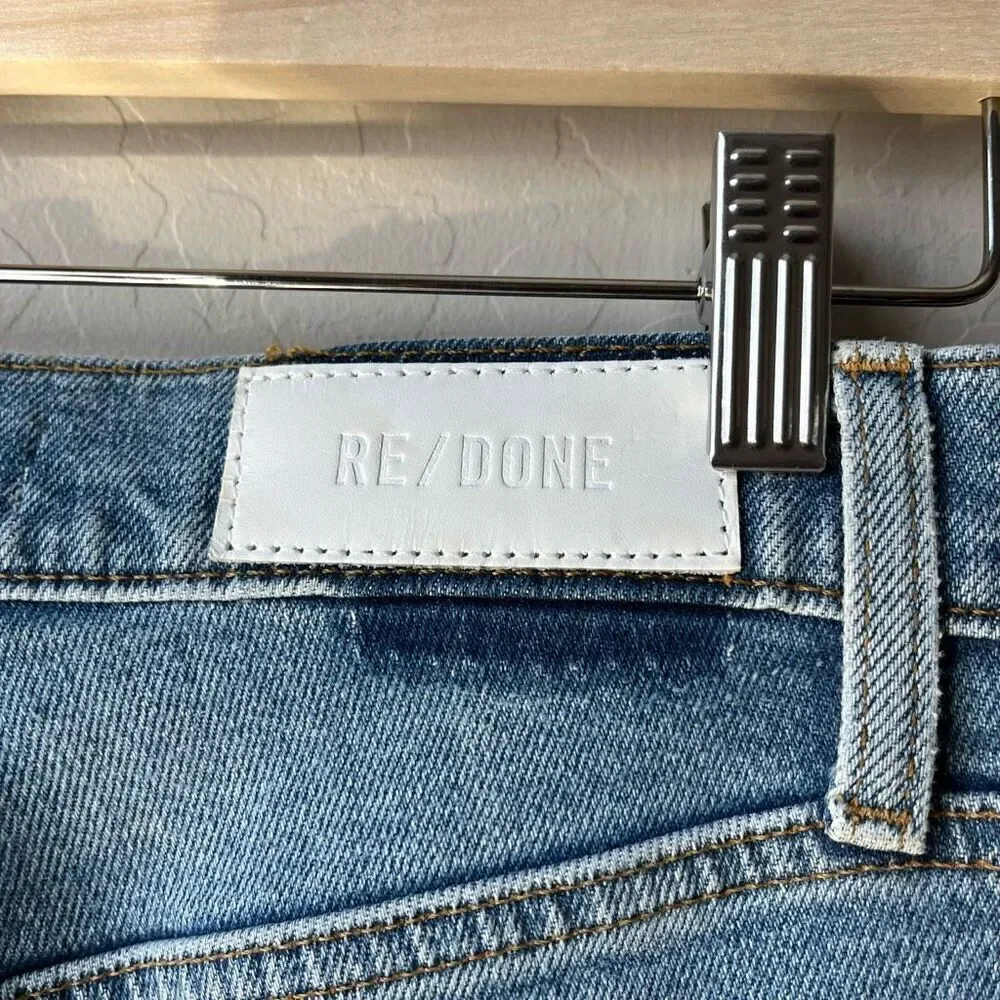 REDONE Denim Jeans 80’s Slim‎ Straight Distressed Blue Jeans Size 26 - Picture 11 of 13